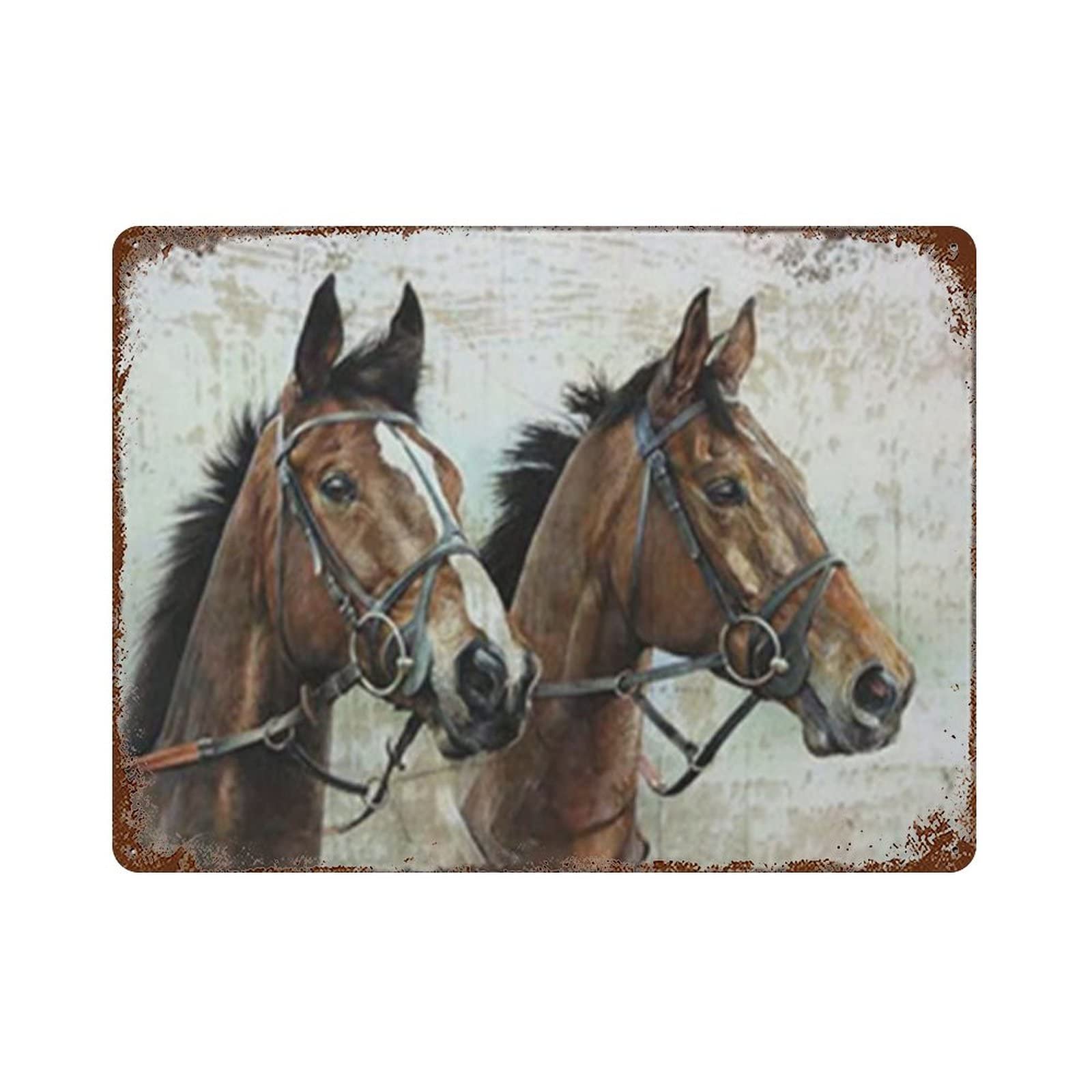 AOOEDM Horses Vintage Metal Sign for Home Shop Coffee Garage Man Cave Signs Wall Plaque Kitchen Bar Sign Wall Decor Poster