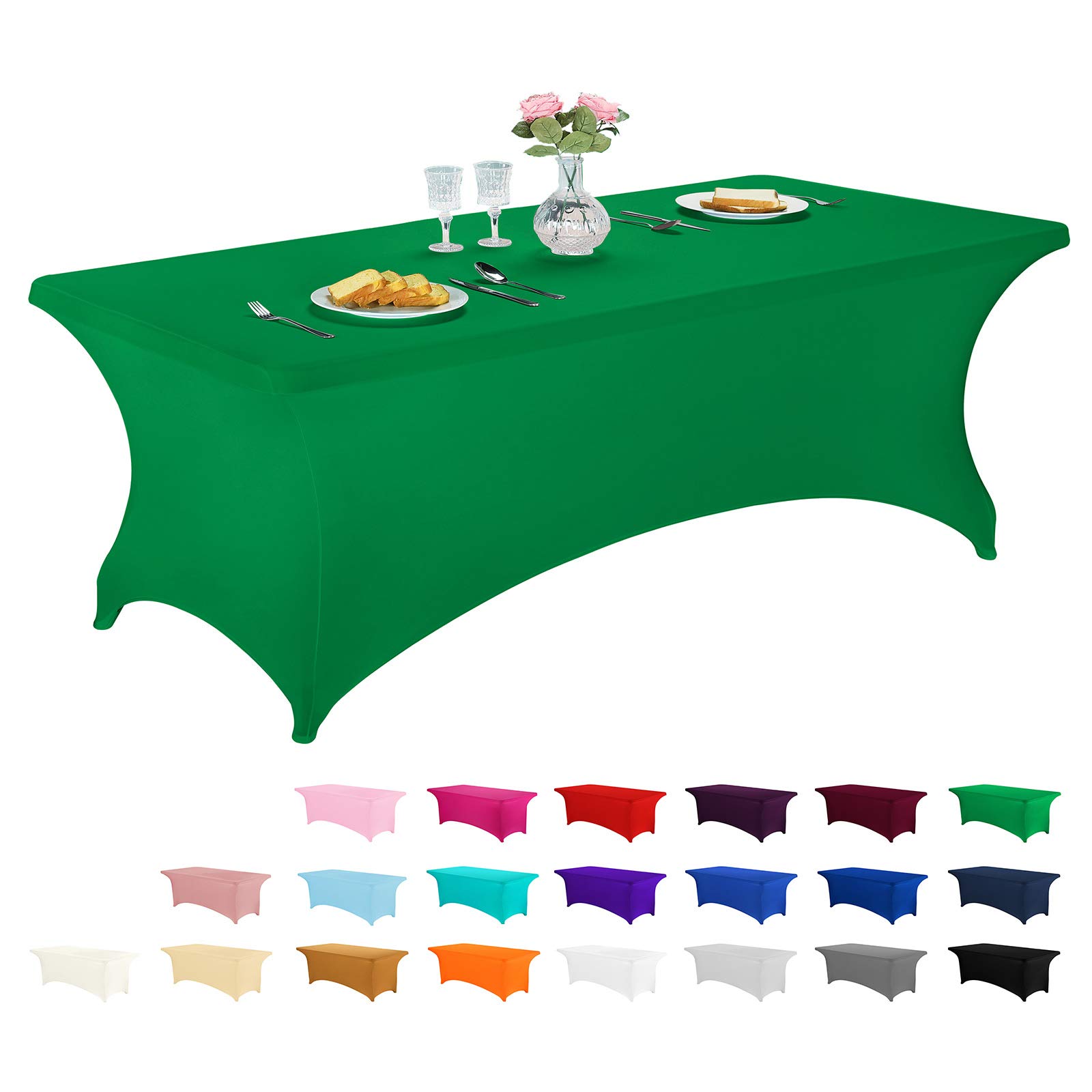 LZY Spandex Fitted Stretch Table Cover for 6 ft or 4ft or 8ft Folding Table, Rectangular Cocktail Tablecloth, Perfect for Party or Banquet โ image 1