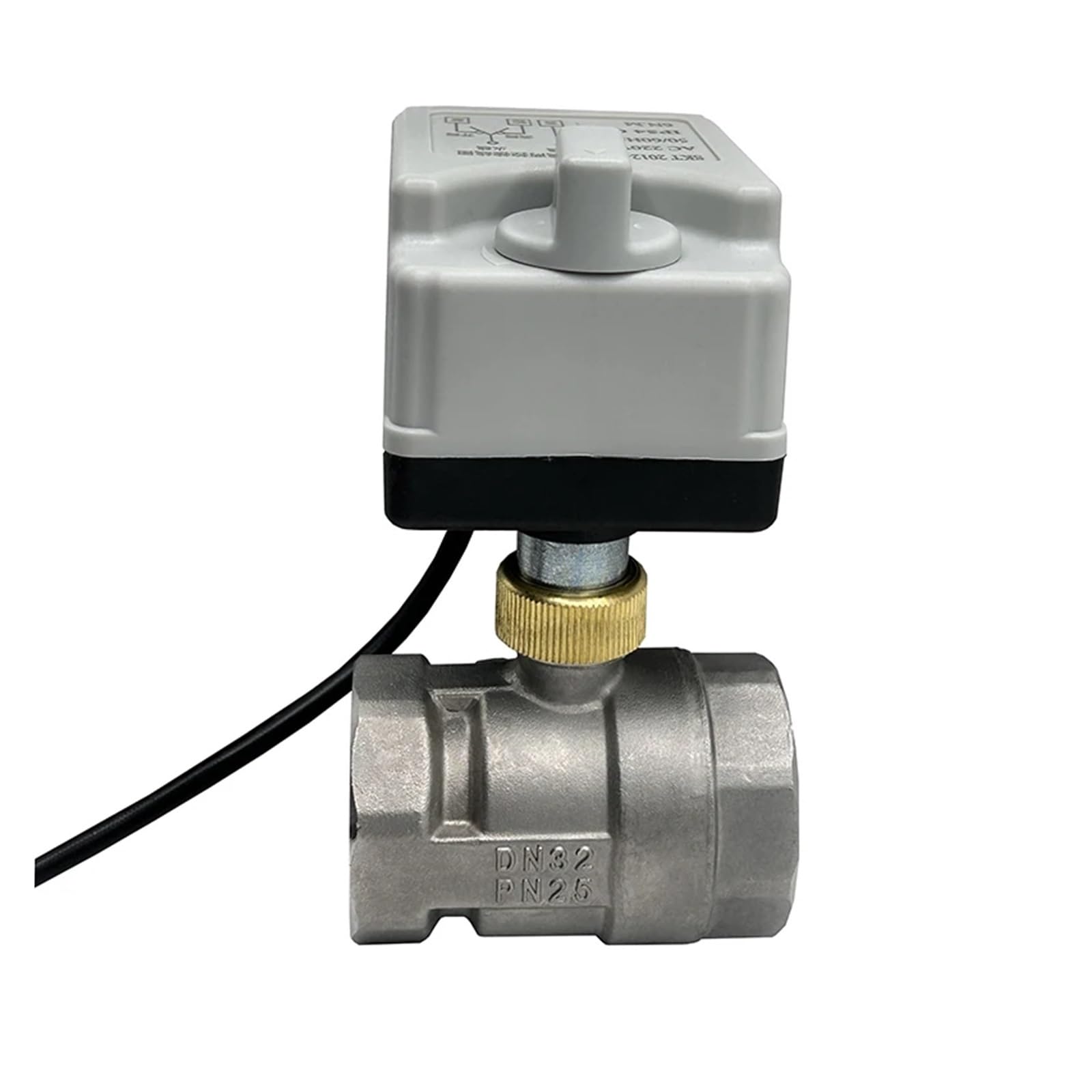 Valve motorisée Vanne à boisseau sphérique électrique en acier inoxydable 1/2", 3/4", 1", avec interrupteur manuel, 220 V, 12 V, trois fils, deux points, motorisée(3/4",220VAC)