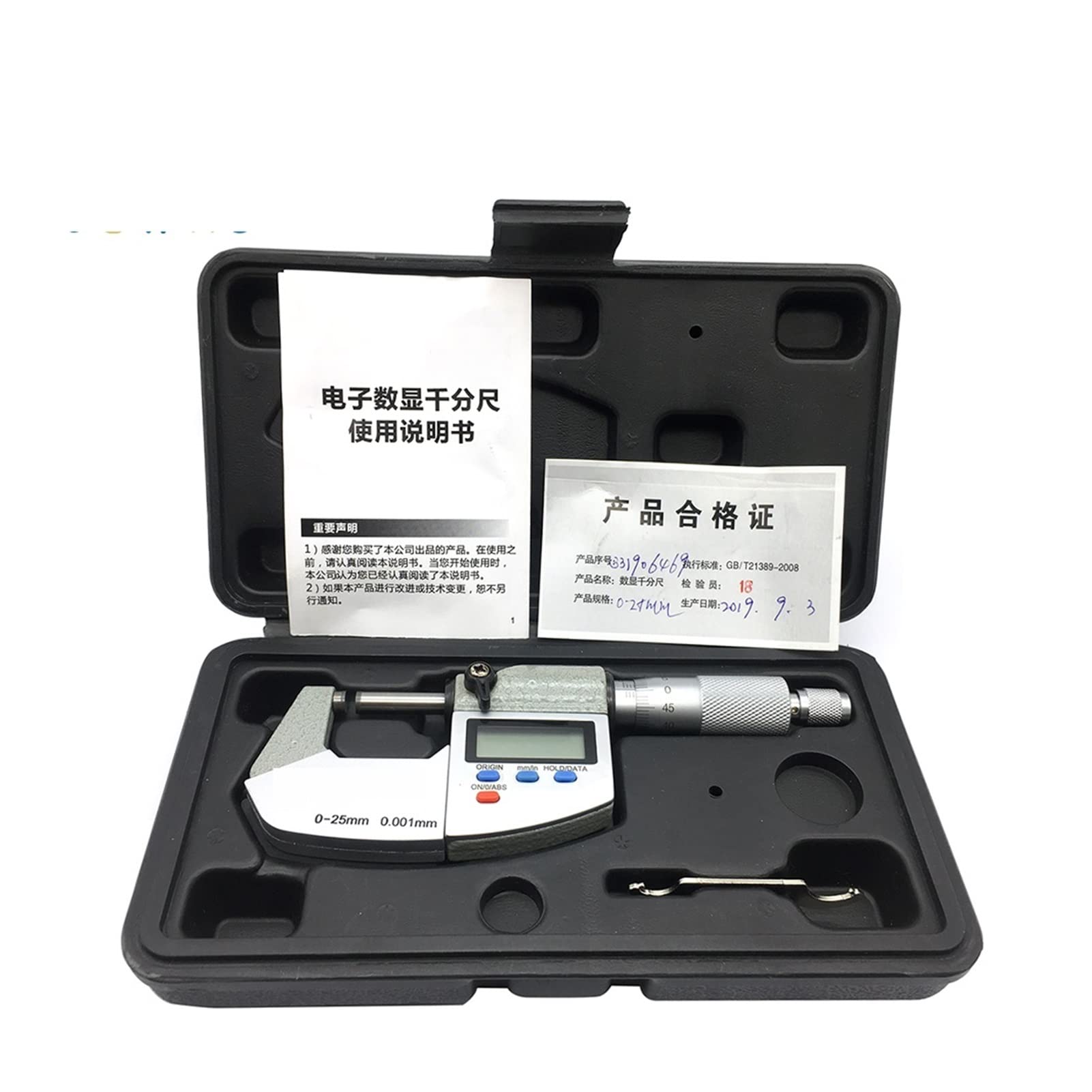 Micrómetro digital IP65 0-25mm Micrómetro digital electrónico 0-25 mm 0.001mm impermeable a prueba de agua Calibrador micrómetros Micrómetros de espesor herramientas de medición