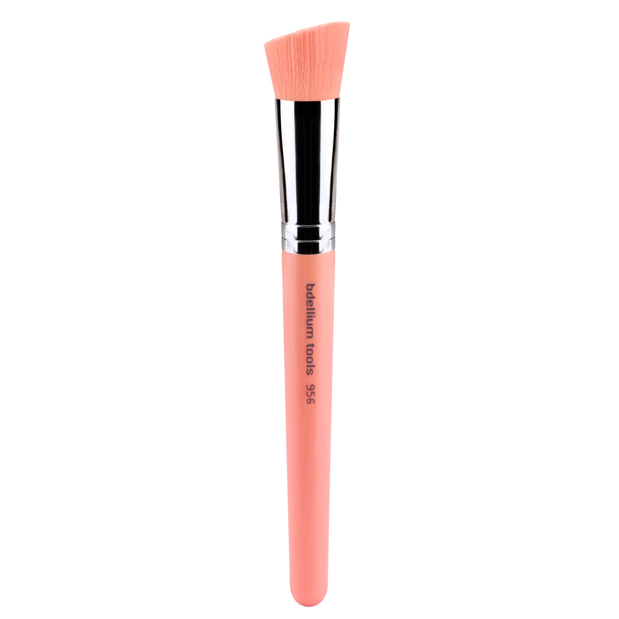 Bdellium Tools Professional Makeup Brush - Pink Bambu Series 956 Slanted Precision Kabuki - With Soft Synthetic Fibers, For Perfect Complexion (Pink, 1pc)
