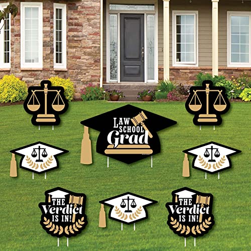 Big Dot of Happiness Law School Grad Future Lawyer Outdoor Decorations - Graduation Yard Signs - Set of 8