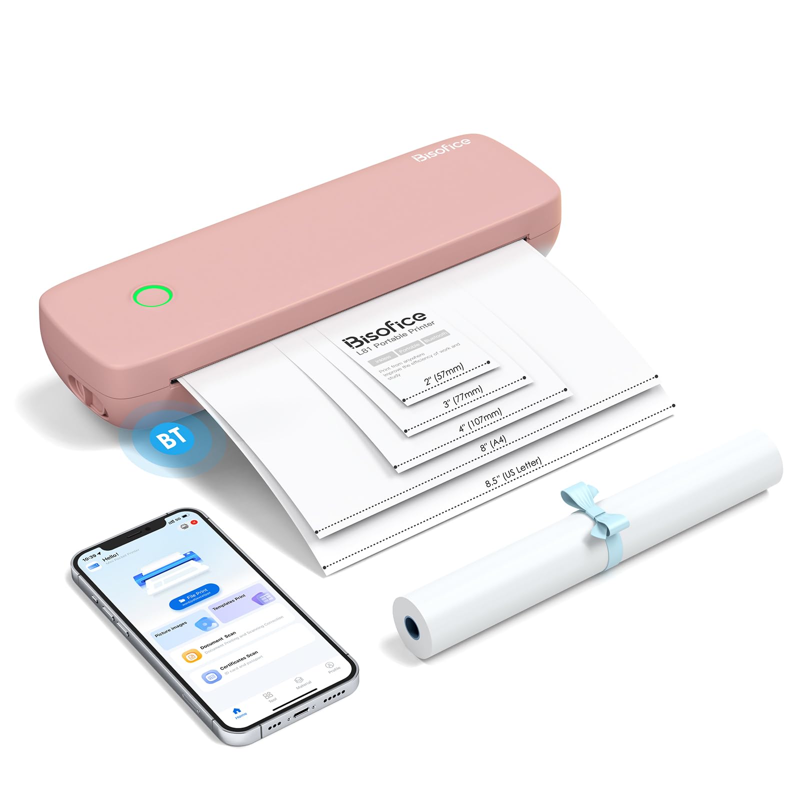 Bisofice Peripage P40 A4 Portable Thermal Printer Wireless Mobile Photo Printer Support 2''/3''/4''/216mm/210mm A4&A5 Paper Width Inkless Printing PDF File Webpage Contract Picture-image-31