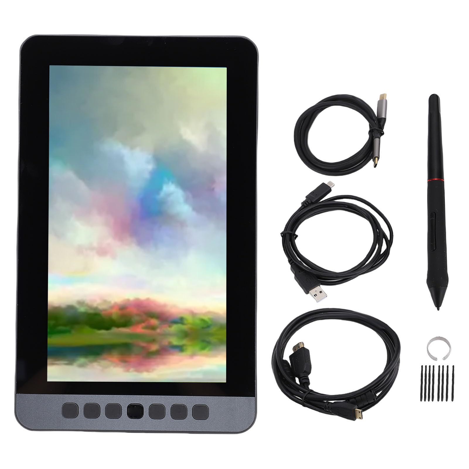 Tablet di Disegno Digitale, Tablet Grafico dello Schermo da 11,6 Pollici, Sensibilità di Pressione e Funzione di Inclinazione di 8192 Livelli, 6 Tasti Caldi, per PC, con la