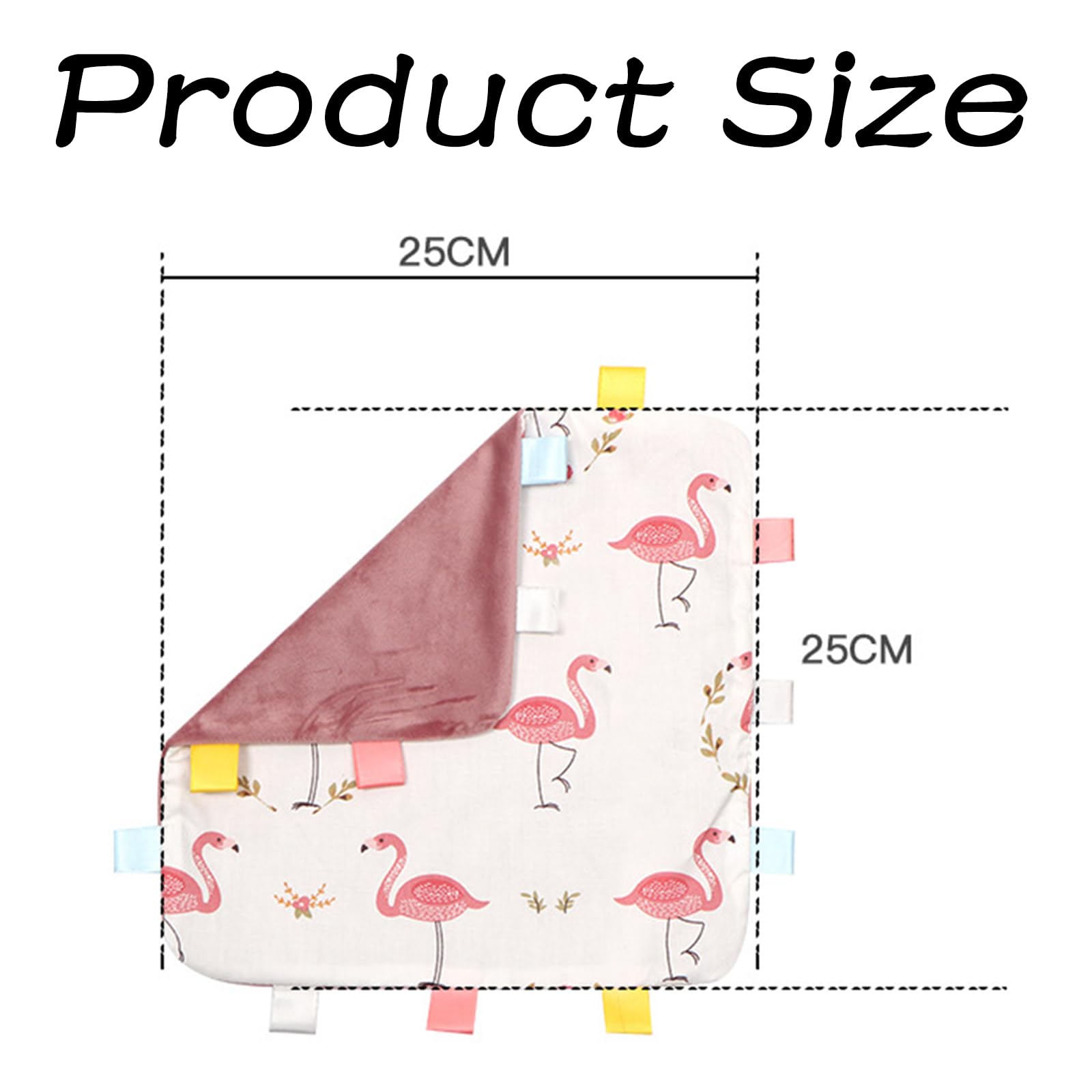 AMBEERT 2 PCS Tag Blanket with Comfort Labels, No Wrinkle, No Crinkle Sound, Soft Newborn Baby Quilt - Image 2