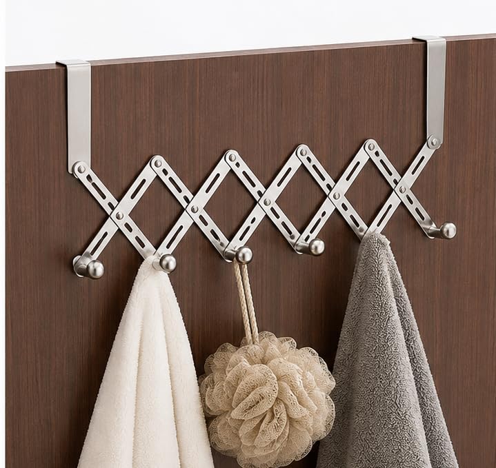 Generic Stainless Steel Over Door Hanger, 6 Hooks - Image 2