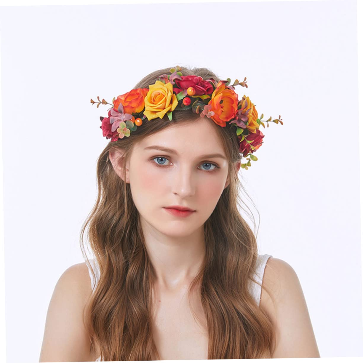 FRCOLOR 5St Simulations blumen haarband Rose geblümt Blumenkrone Blumenkranz damen stirnbänder wedding hair accessories hochzeits haarschmuck Blumengirlanden-Stirnband Kopfschmuck Stoff