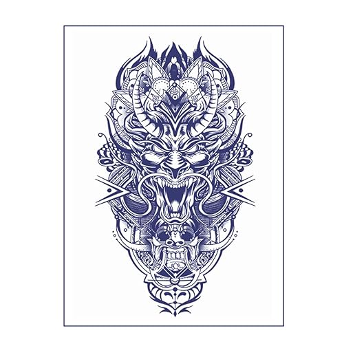 Tatuajes temporales - Adhesivo grande, tótem grande, brazo de dragón, tatuaje de transferencia, papel en aerosol, diseños impermeables (estilo 32)