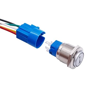 TWTADE/19MM 12V Car Horn Push Button Switch Red LED Lighted Momentary Metal Speaker Air Horn Toggle Switch with Wires HORNG19-R