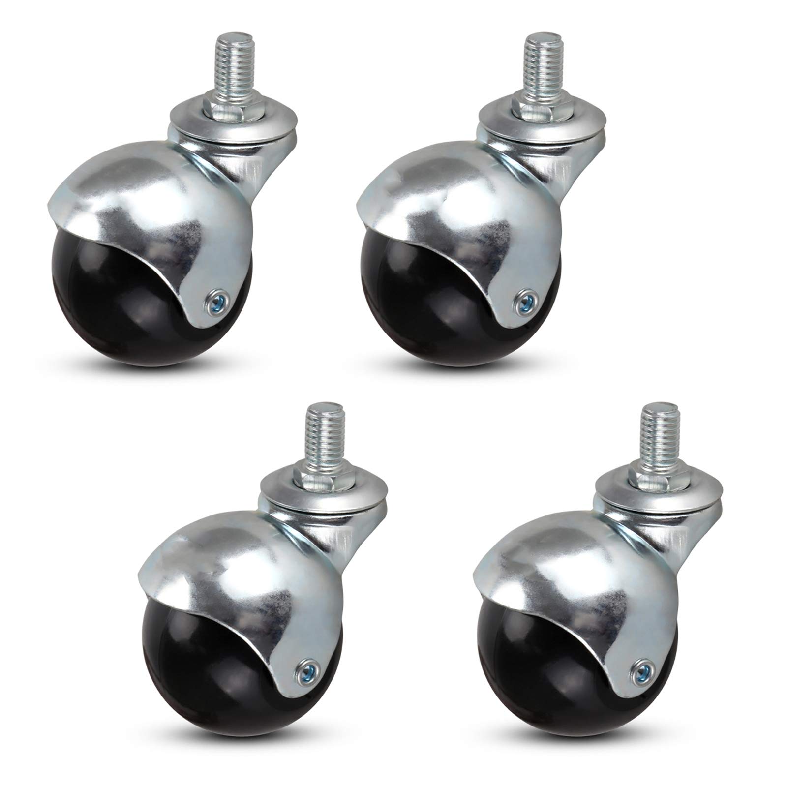 Möbel-Lenkrollen, 1,5 Zoll 39 mm Gewindeschaft-Lenkrollen, Kugel-Lenkrollen, Nylon-Möbelrollen, bewegliche Rollen, Ersatz for Sofa, Kinderwagen, Couchtisch, Schafthöhe 15 mm, 4er-Set (M1 ( Size : M8 )