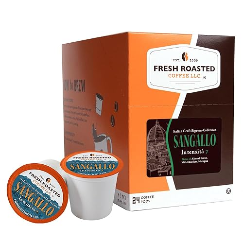 Miniatura 305 de Fresh Roasted Coffee, Papúa Nueva Guinea, tostado medio, Kosher, compatible con K-Cup, 24 cápsulas