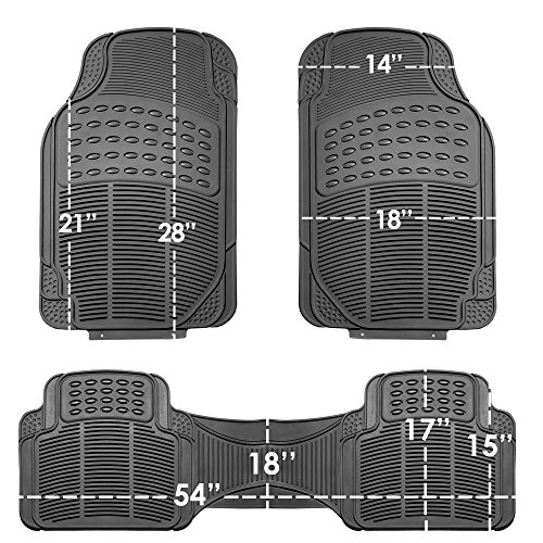 Image of FH Group Car Floor Mats - Heavy-Duty Rubber Floor Mats for Cars, Universal Fit Full Set, Trimmable Automotive Floor Mats, ClimaProof Floor Mats For Most Sedan, SUV, Truck Floor Mats Gray