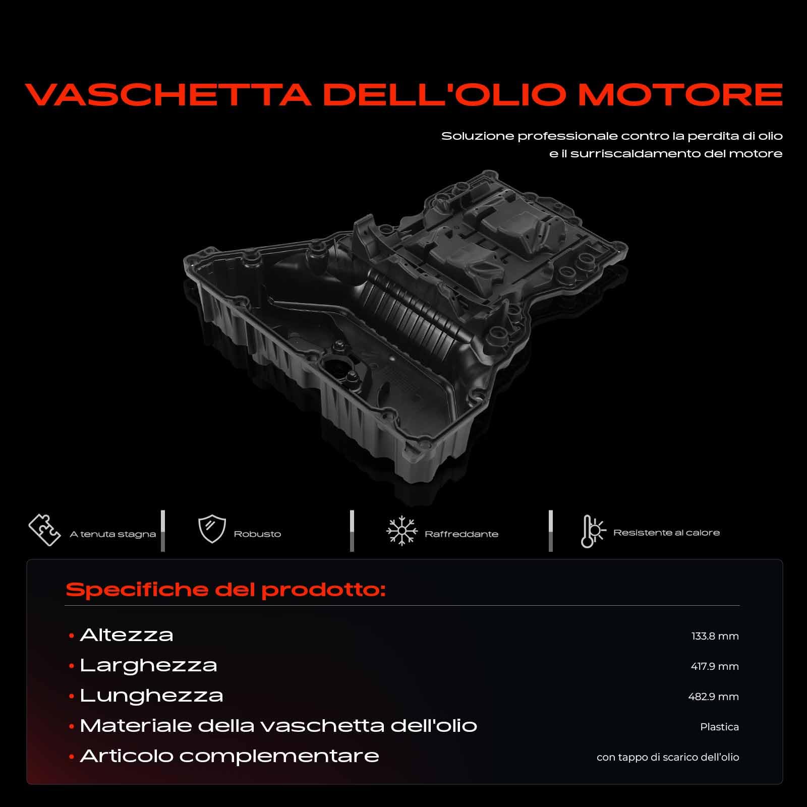 Frankberg Coppa dell'olio A6510100528 | Compatibile con: CLS Shooting Brake X218, Classe E W212, Classe C Coupé C204, Classe E Modello T S212
