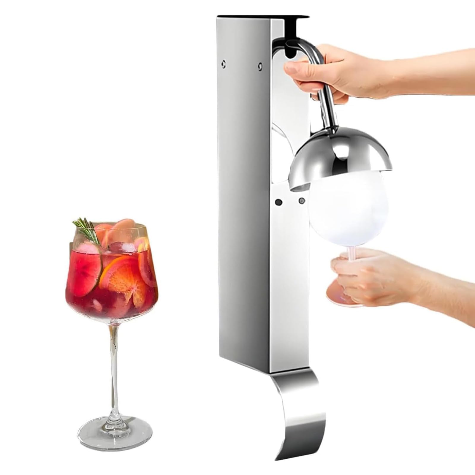 LQQYJSM Electric Glass Froster Chiller, Stainless Steel Beer and Wine Cooler Machine, Rapid Cooling to -25℃ in 6 Seconds, Stainless Steel Design for Perfectly Chilled Beverages