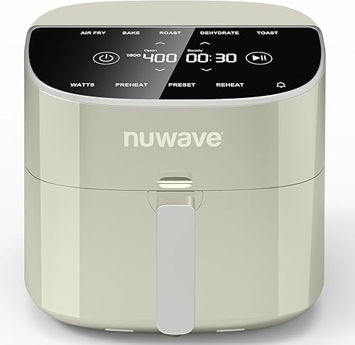 Miniatura 10 de Nuwave Brio Plus - Freidora de aire de 8 cuartos, sin PFAS, nueva y mejorada, pantalla táctil digital, pantalla blanca fría, 50°F~400°F en Gris