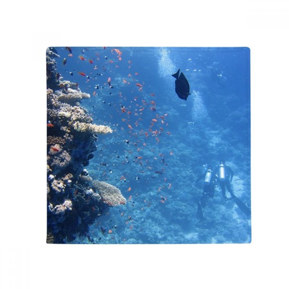 Tapis rond 60x60 cm l'eau de mer plongée nature pour sol et animaux