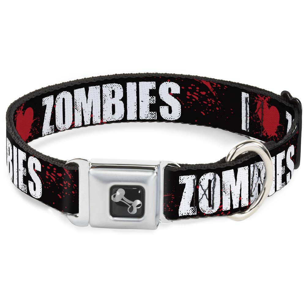 Collier de chien Buckle Down zombie motif splatter rouge noir grand chien