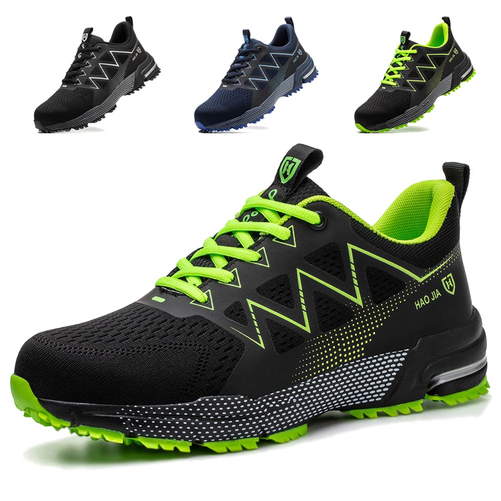 AFJYG Safety Shoes Men's Breathable Work Shoes Women Lightweight Sporty Steel Cap Shoes Non-Slip Protective Shoes
