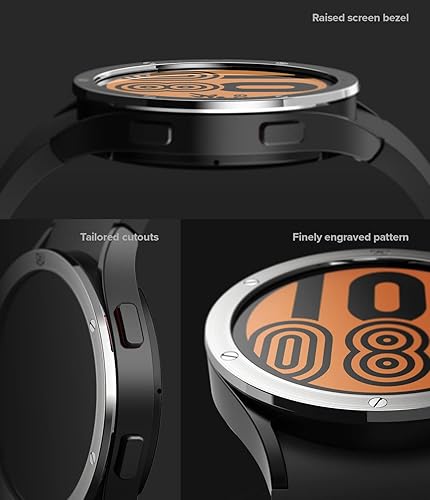 Miniatura 6 de Ringke Bisel Styling compatible con Samsung Galaxy Watch 5 de 1.73 pulgadas y Galaxy Watch 4 (1.73 pulgadas), funda adhesiva antiarañazos acero
