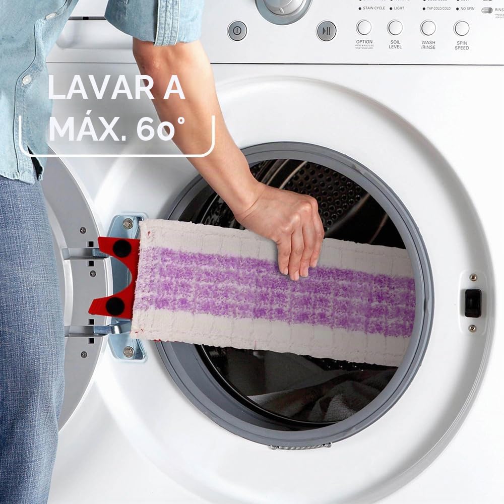 Vileda Ultramax Care Sensitive - Juego Completo de mopa para Suelos con Funda de Microfibra y Mango, Cubo con función de escurridor con PowerPress, para Suelos sensibles como parqué y Laminado | Microfibras 100% recicladas, para parqué, laminado y azulejo