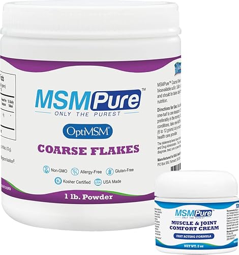 Kala Health Msmpure Coarse Flakes 1Lb And Muscle & Joint Cream 2Oz Bundle #TOP21