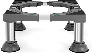 WBD WEIBIDA Mini Fridge Stand Height 7"-8.4" Universal Washer and Dryer Pedestal Adjustable Refrigerator Stand with 4 Upgraded Feet Heavy Duty Washing Machine Platform Fridge Holder for Dorm Appliance