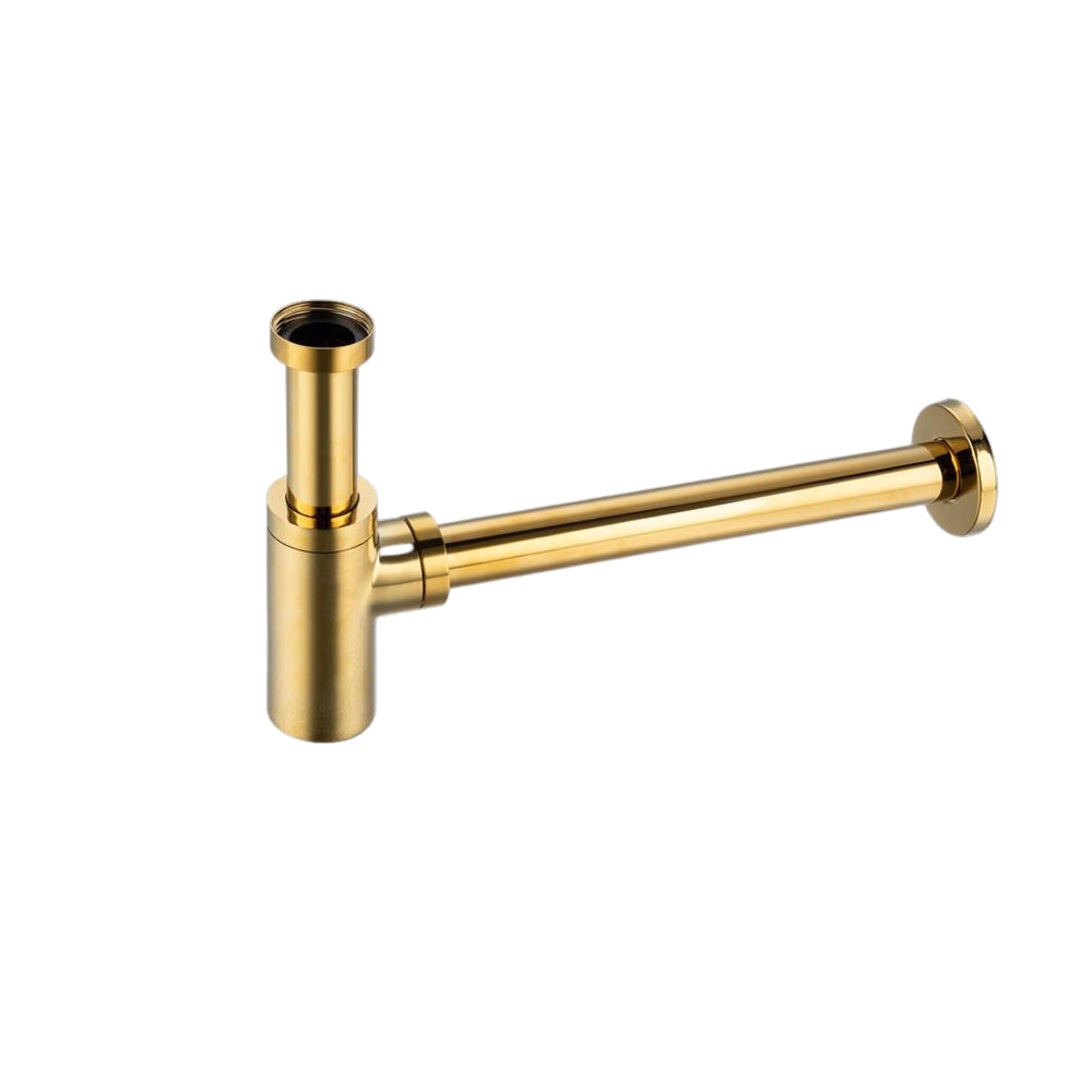 Flaschensiphon AquaUno G1 1/4 für Waschbecken, Rund Gold