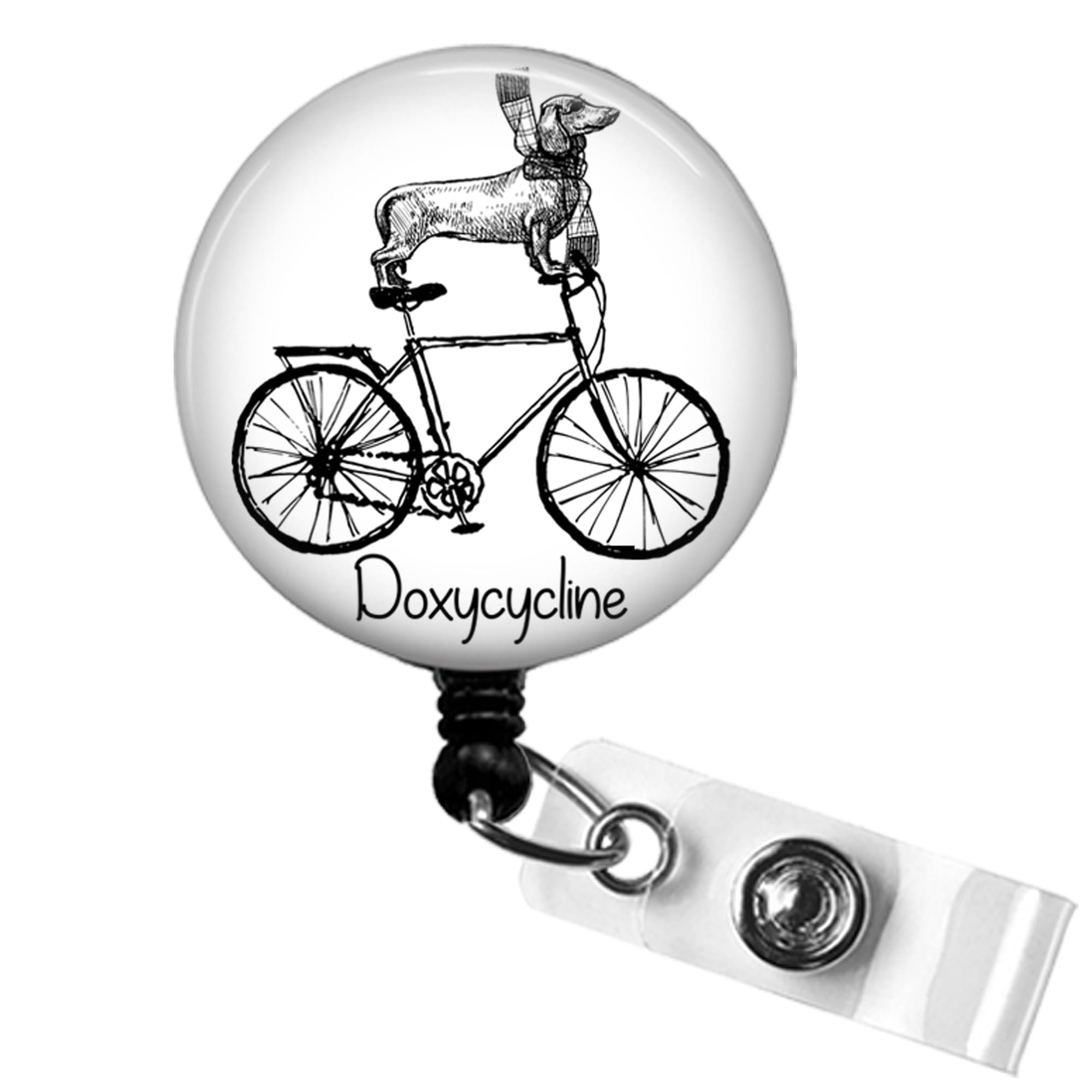 Amazon.com: Doxycycline Pharmacy Pun Badge Reel, Dachshund on