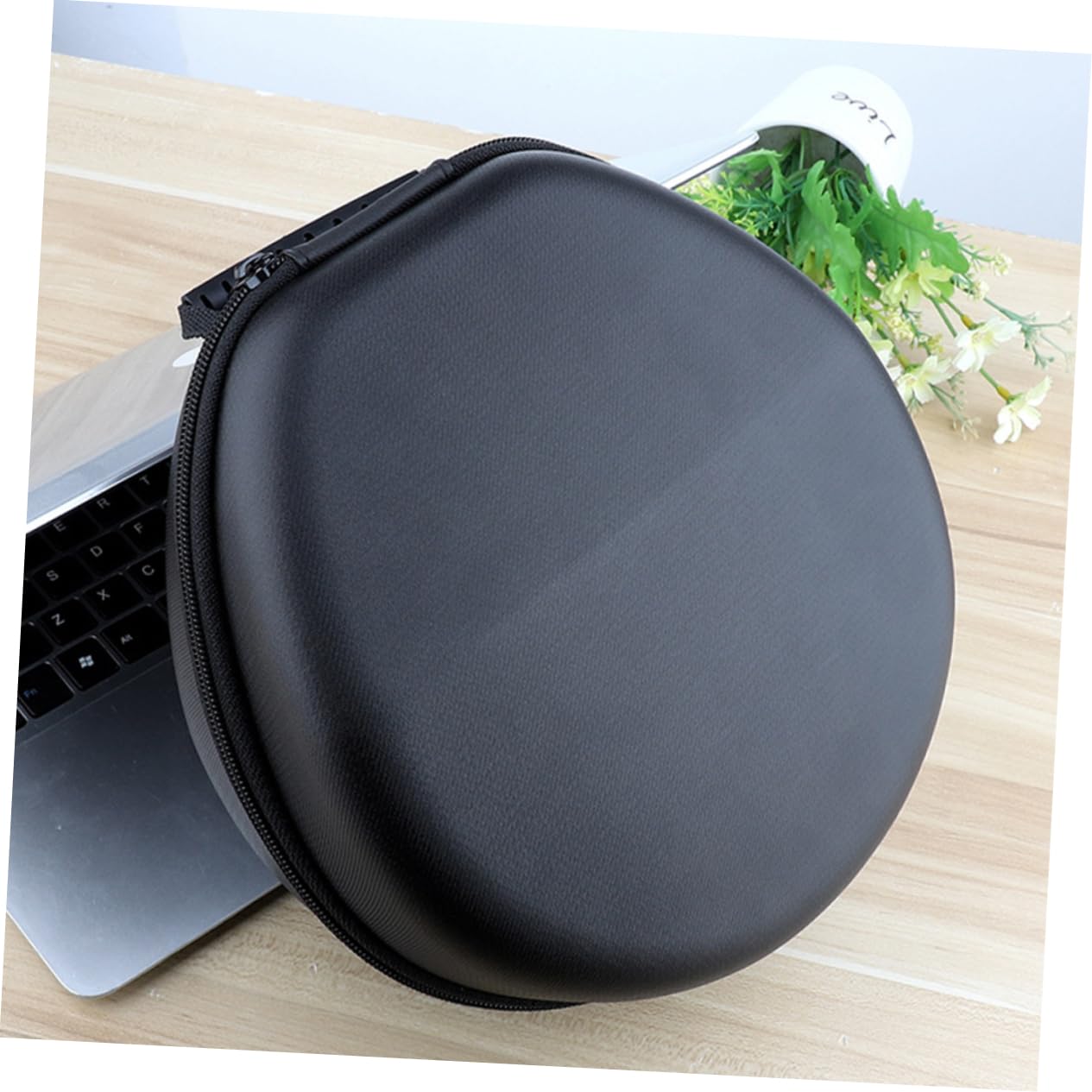 Tofficu Borsa per Cuffie Portatili in Pu Custodia per Trasporto di Auricolari Cerniera per Riporre Cavi Cuffie e Altri Accessori Elettronici