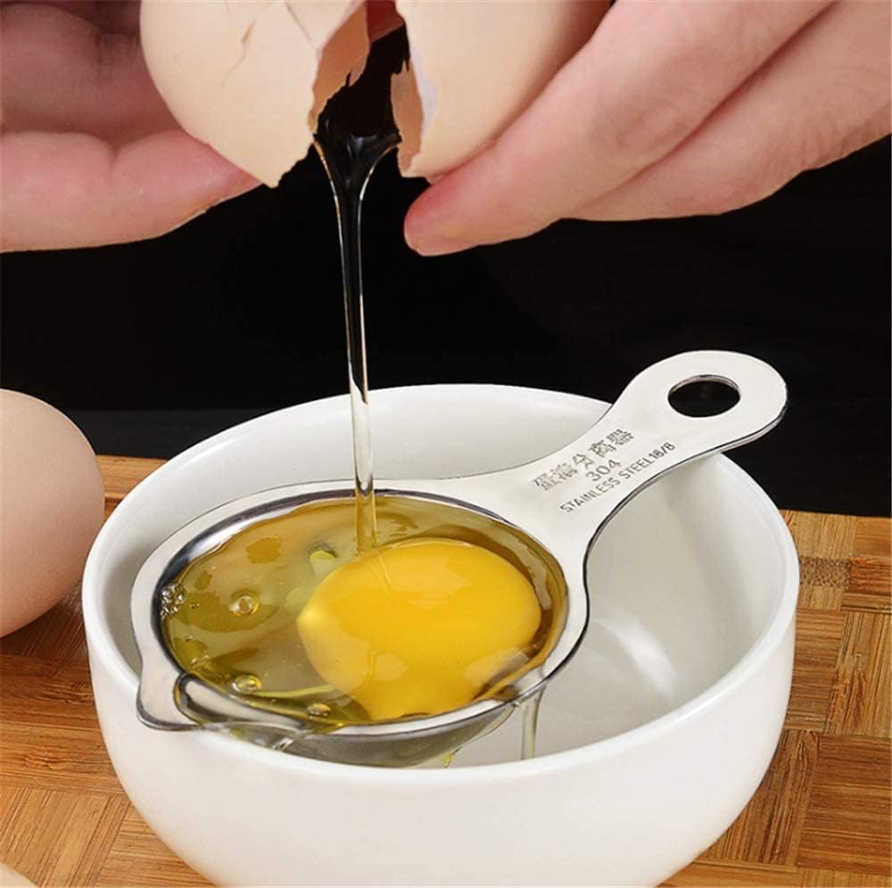 BGVM Stainless Steel Egg Separator Divider White Yolk Filter Separator Separating Funnel Spoon Egg's Divider Accessories Kitchen Cooking Cake Gadget Sieve Tool 3