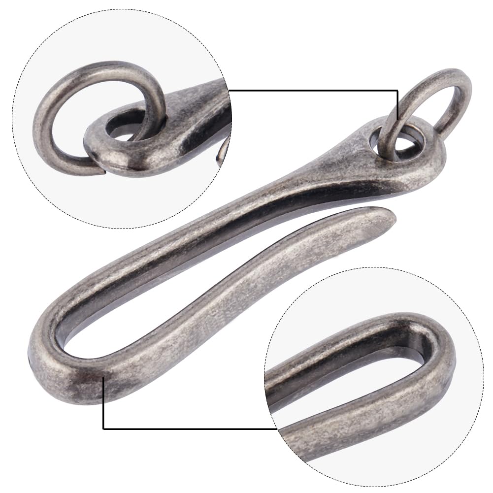 WEBEEDY Japanese Fish Hook Keychain Set - 6Pcs, U-Shape, 3 Sizes, Alloy, For Belt Or Bag - View #7