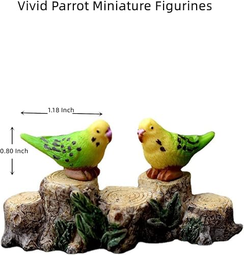 Miniatura 6 de Accesorios de jardín de hadas de loros en miniatura, mini figura de loro para decoración de jardín de hadas, decoración de pasteles, decoración de