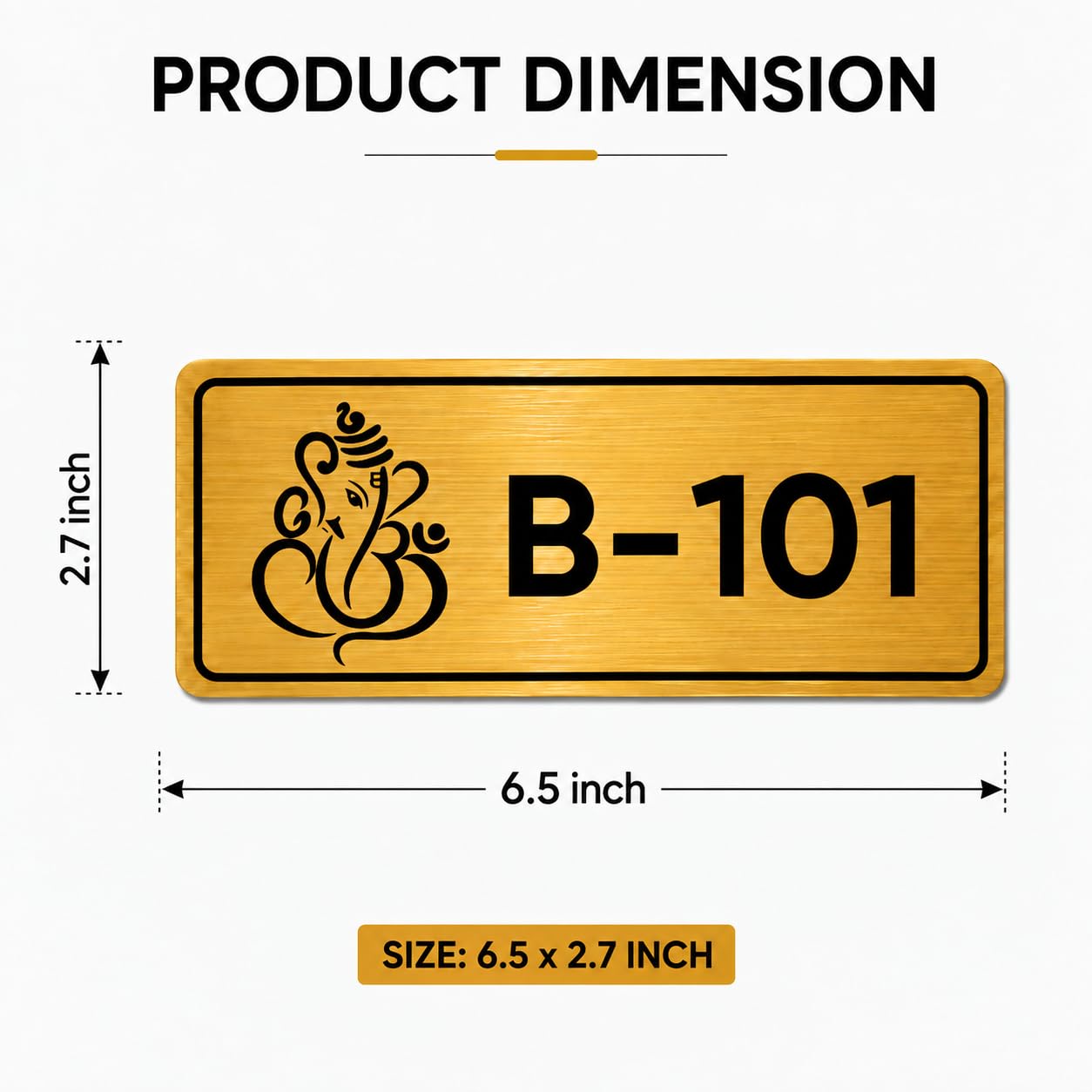 Custom Acrylic House Number Plate, Self-Adhesive, 6.5 x 2.7 inch (Golden.) — Amazon image 3