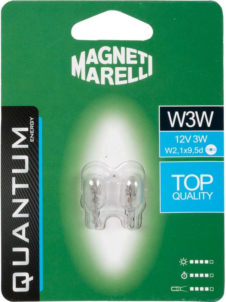 Magnets Marelli 070.00000000009487 W3W Pair of Car Glass Bulbs 12V 3W Attachment W2,1X9,5d
