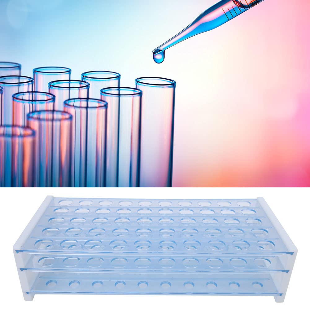 Produktbild von Reagenzglasgestell 3-lagig – 2 Stück, 50 Plätze, 16 Mm Durchmesser, Abnehmbar, Blau, Aus Kunststoff – Für Labor, Schule & Hobby – Stabil & Platzsparend