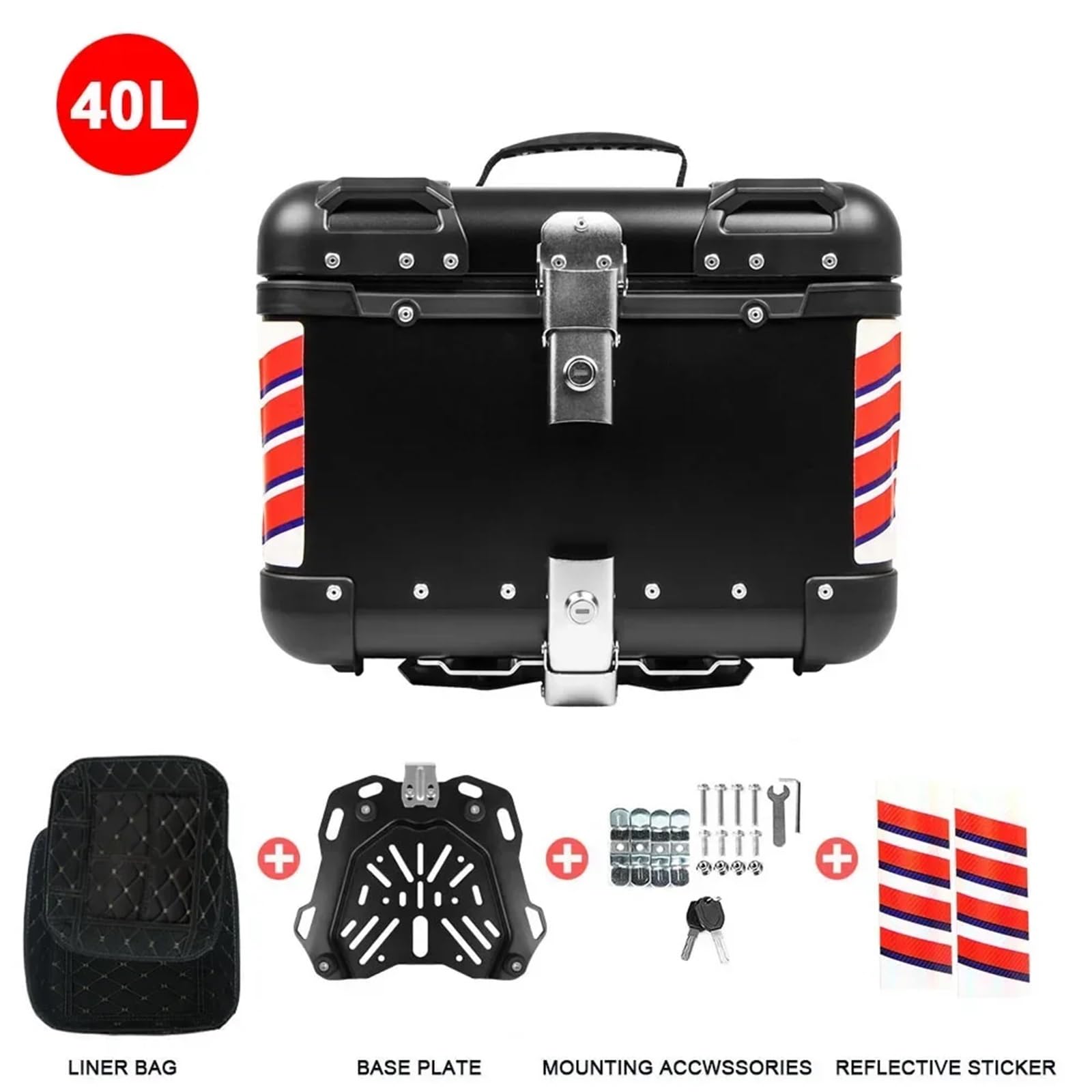 Baúl Trasero Universal De Aluminio para Motocicleta para Tiger 850 Y 900 (40 45 litros)