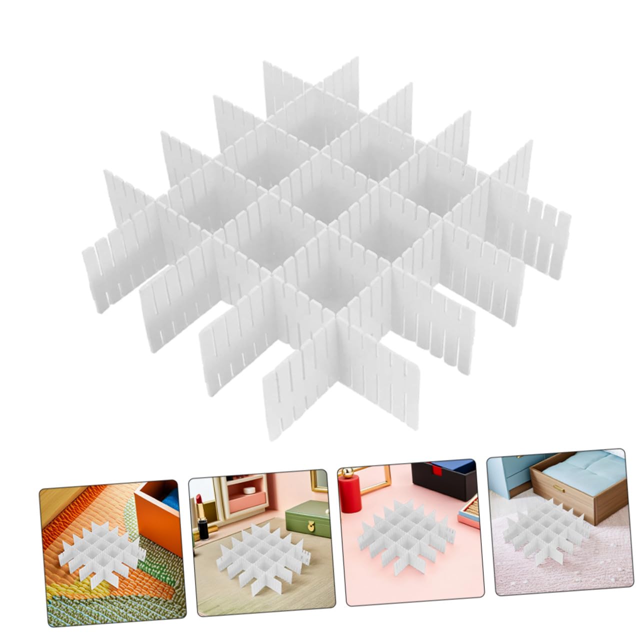 Toyvian 16 Stück Verstellbare Schubladenteiler DIY Ordnungssystem Weiß für Socken Unterwäsche Schals Kosmetik Organizer Vielseitig für Schlafzimmer Küche Badezimmer