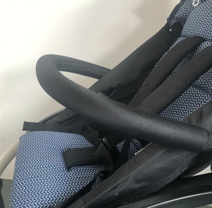 Parachoques ajustable para cochecito, reposabrazos, mango, barandilla universal, reposabrazos, paragolpes para cochecito, accesorios para cochecito (negro)