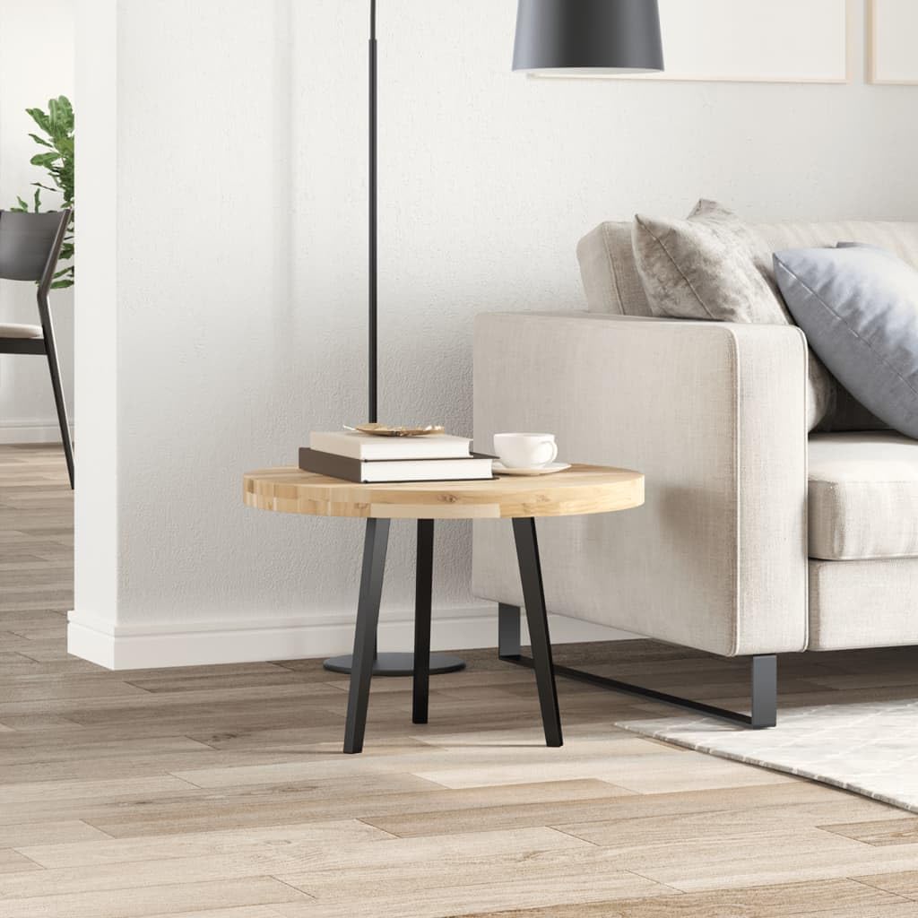 Piano da tavolo rotondo Ø 60 x 4 cm, in legno massiccio di acacia, piano di lavoro di ricambio per mobili, accessori fai da te, bricolage, ristrutturazione, bordo dell'albero, ufficio, sala da pranzo
