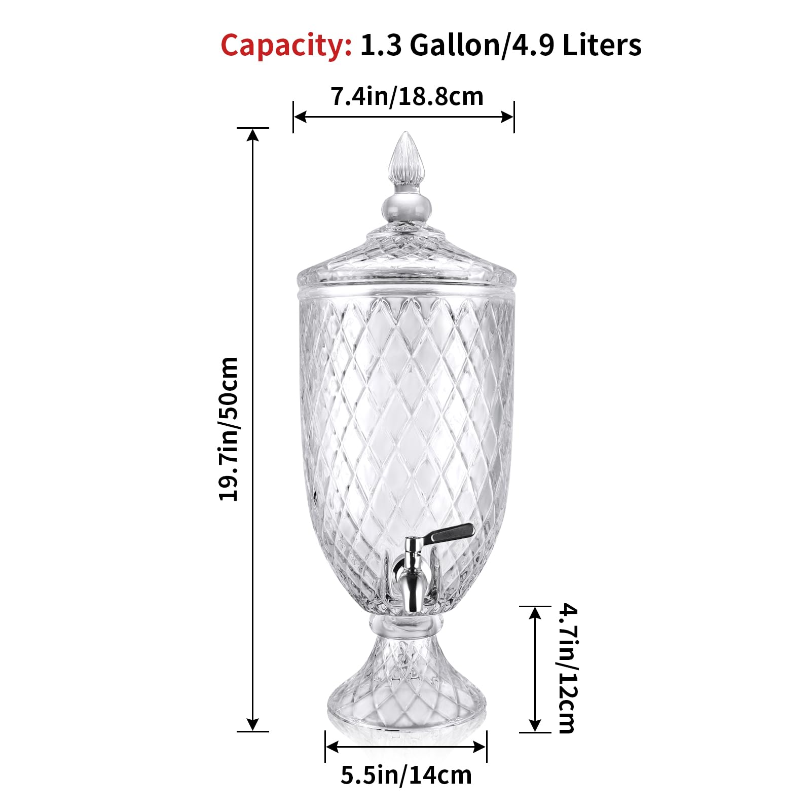 MOLIGOU Glass Beverage Dispenser 1.3 Gallon Drink Dispenser - View #6