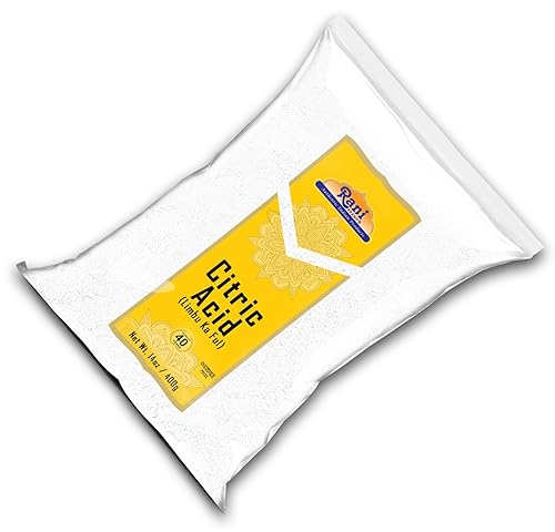 Miniatura 9 de Polvo de ácido cítrico Rani, grado alimenticio (Limbu Ka Ful) 14 onzas (14.11 oz)  Utilizado para cocinar, bombas de baño, limpieza, apto para