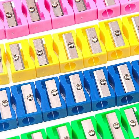 MINGZE 48 Plastic Handheld Pencil Sharpeners Cover
