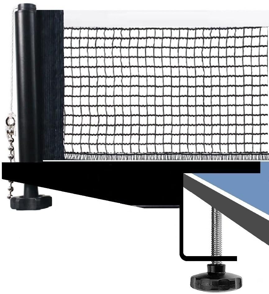 Tinos Professional Table Tennis Net fits 1.8' Maximum Table Thickness | Screw Clamp Ping Pong net & Post Set | Height and Tension adjustments