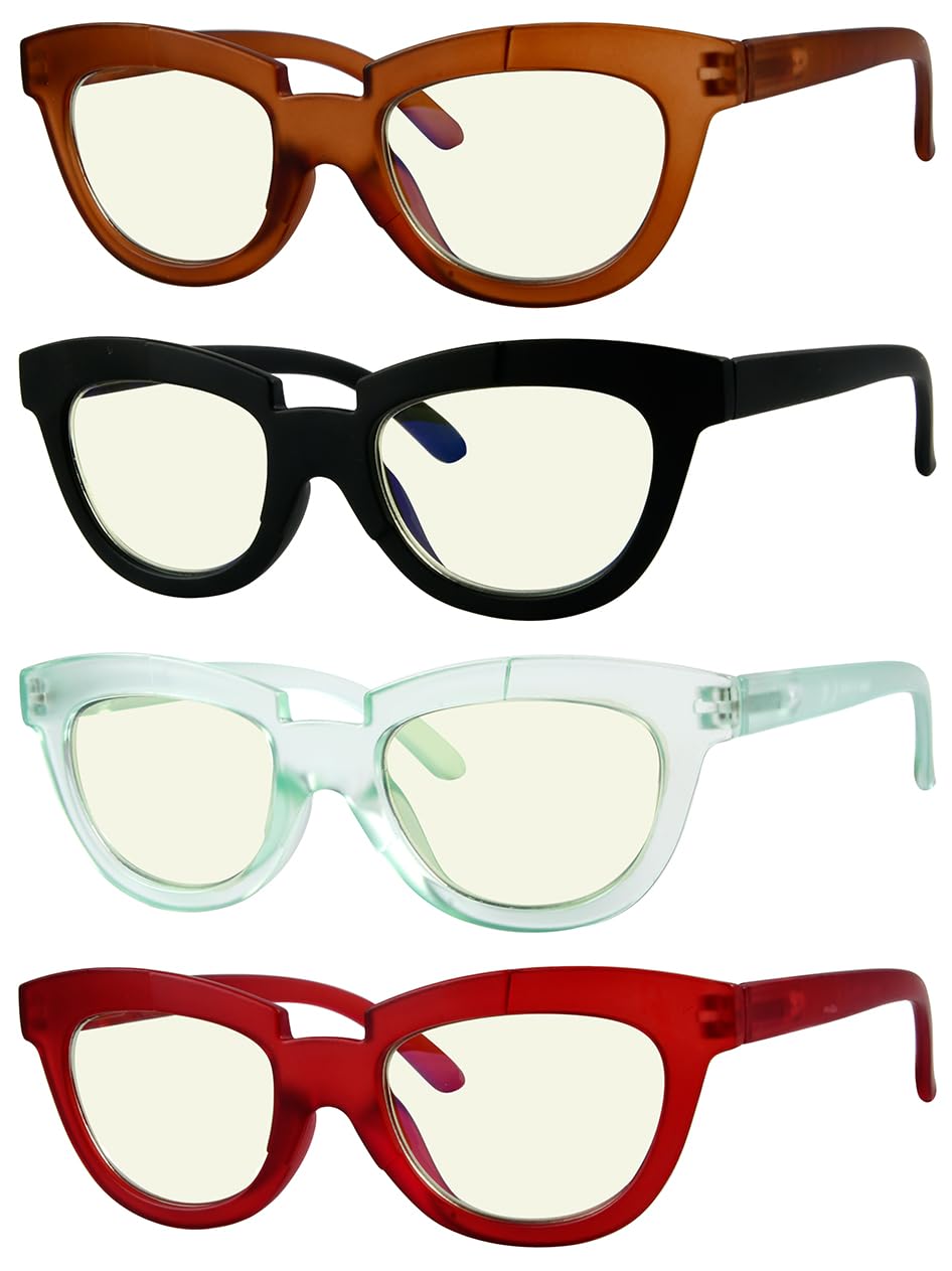 Eyekepper Multipack tinted Blue Light Blocking Reading Glasses for Women Men Readers Computer Eyeglasses