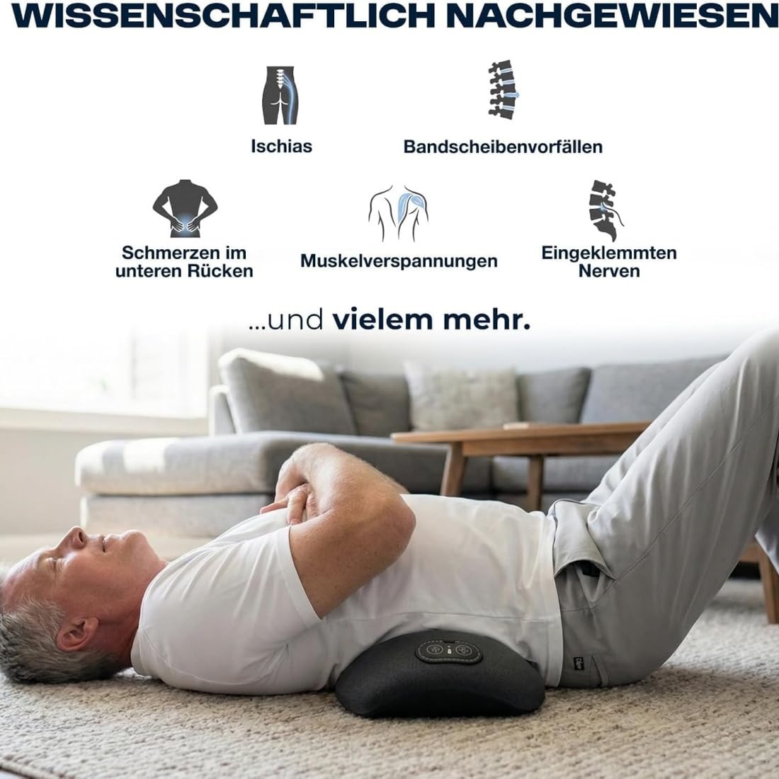 2026 Curosleep Kissen Original, Curo sleep Triple Fusion Massagegerät mit Wärme, Vibration&Dehnung, Lendenwirbel massagegerät,Lendenwirbelkissen,Rückenmassagegerät unterer rücken,für Rücken (Schwarz)