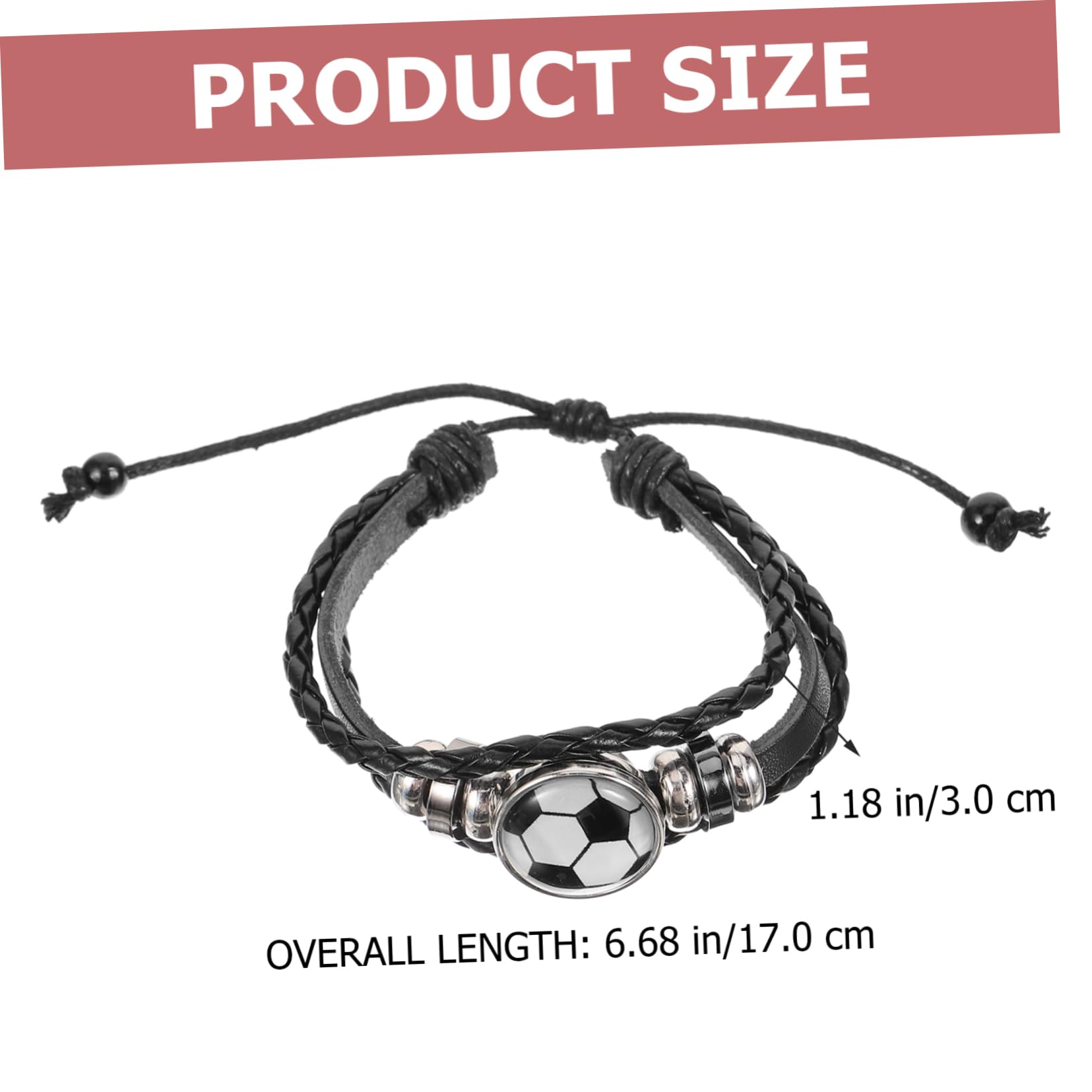 POPETPOP 3Pcs Football Charm Bracelet Soccer Sports Wristband Durable Beaded Bracelet for Fans present for Game Day Sports Lovers