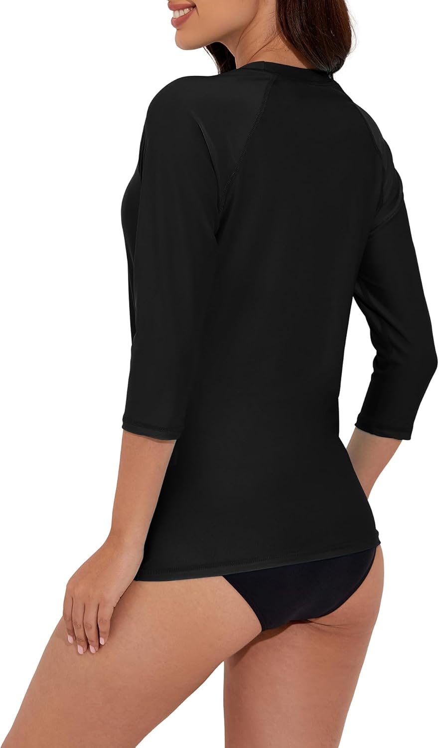 Tournesol Women's Rash Guard 3/4 Sleeve Swim Shirts SPF & UV Protection Rashguard Swimsuit Tops Round Neck Swimwear Top - Image 3