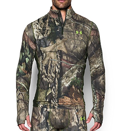 Under Armour Men's ColdGear Infrared Armour Scent Control 1/4 Zip, Mossy Oak Break Up C/Velocity, Large