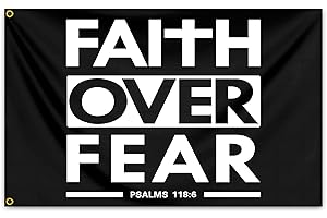 Faith Over Fear Wall Flag: Inspirational Christian Banner for College Dorms