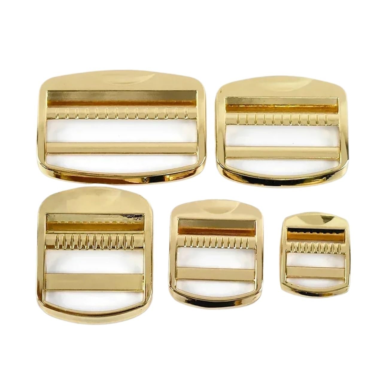 PVUVTNAHW 4Pcs Backpack Adjuster Metal Buckles 19-50mm Ladder Lock Slider Webbing Strap Tri-Glide Hook Adapter Clip(LightGold,50mm)